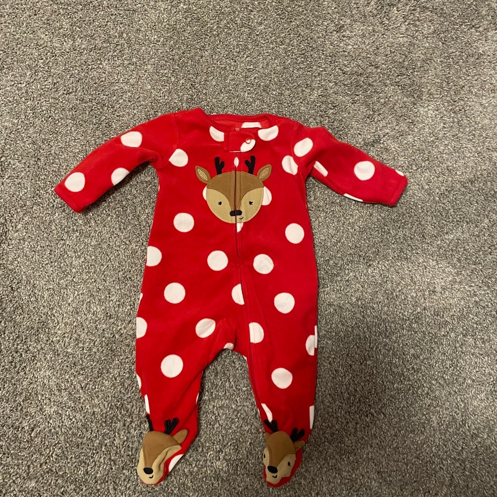 Reindeer fleece sleeper NWOT